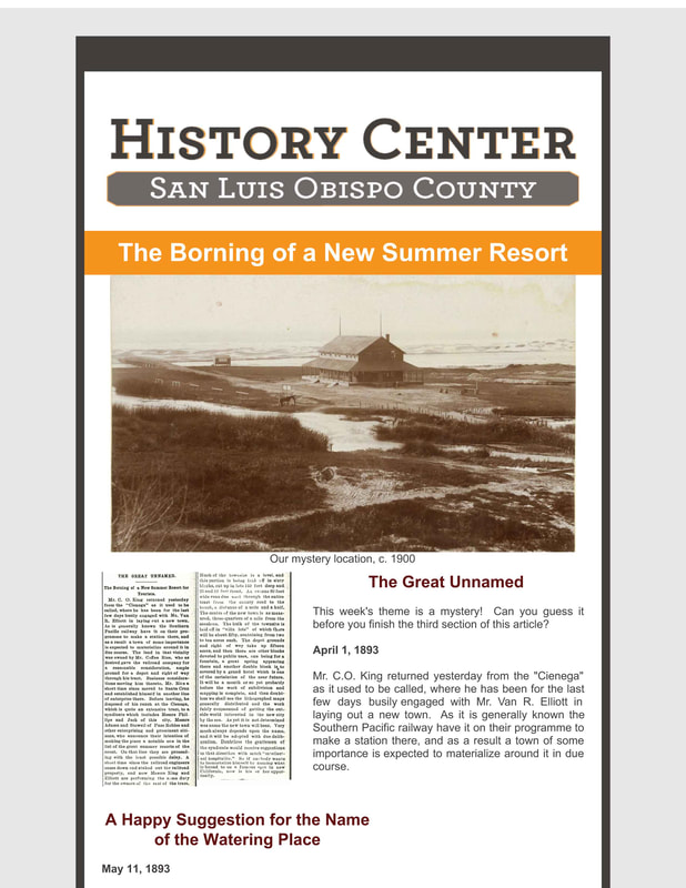 værtinde Overdreven justering Newsletter - HISTORY CENTER OF SAN LUIS OBISPO COUNTY